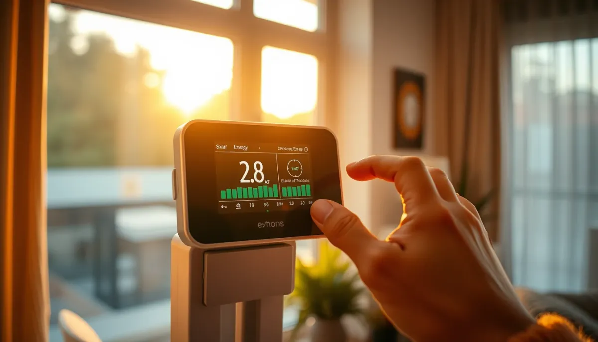 Écran de suivi de production solaire dans une maison bretonne