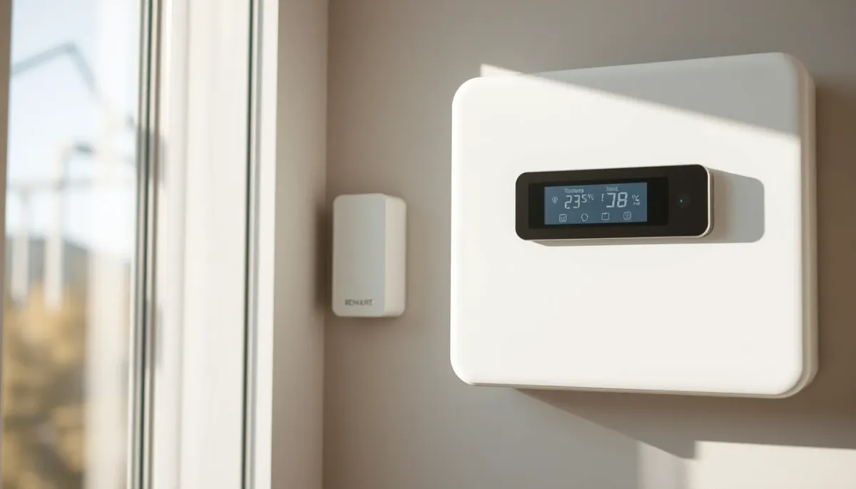 Panneau de contrôle et thermostat d'une pompe à chaleur air/eau, réglage de la température