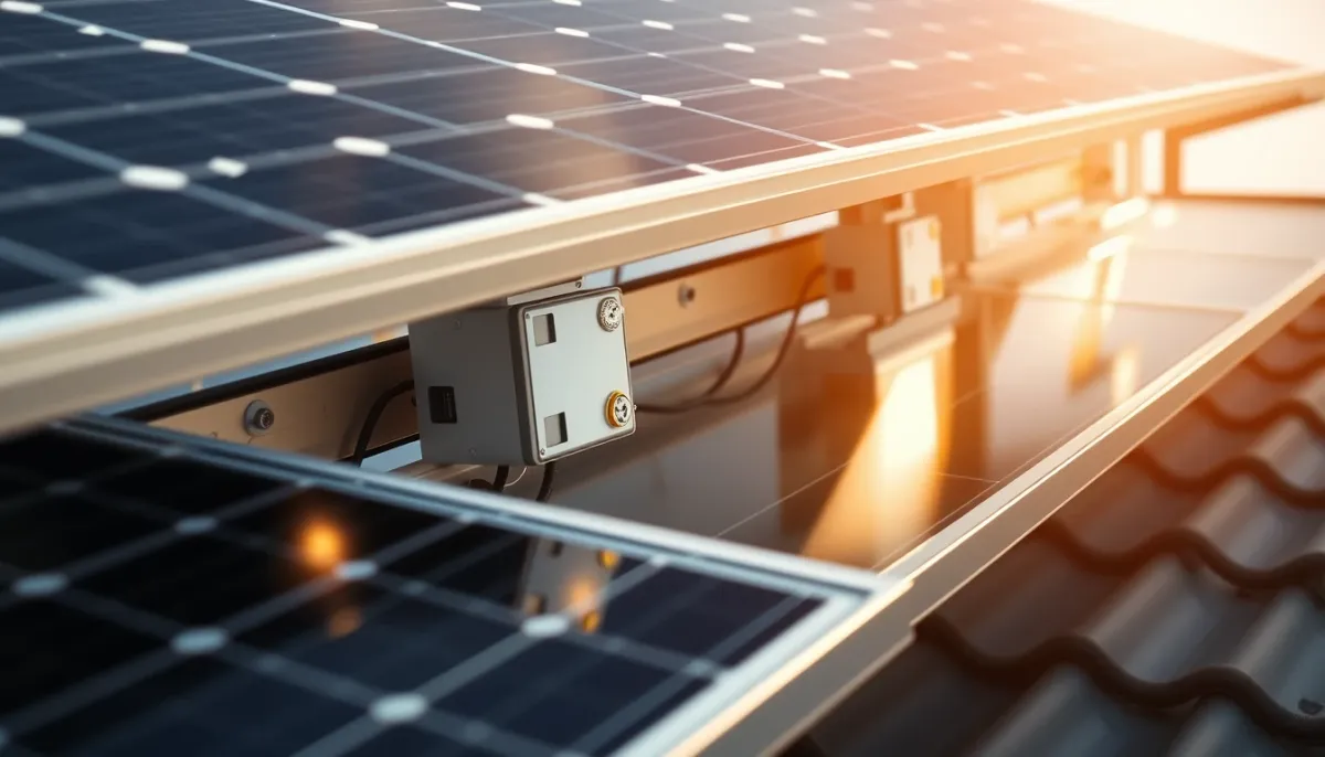 Micro-onduleurs fixés sous des panneaux solaires
