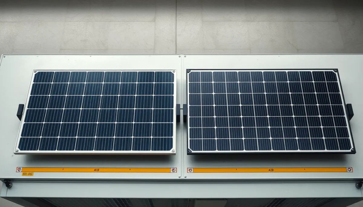 Comparaison côte à côte de panneaux solaires anciens et neufs