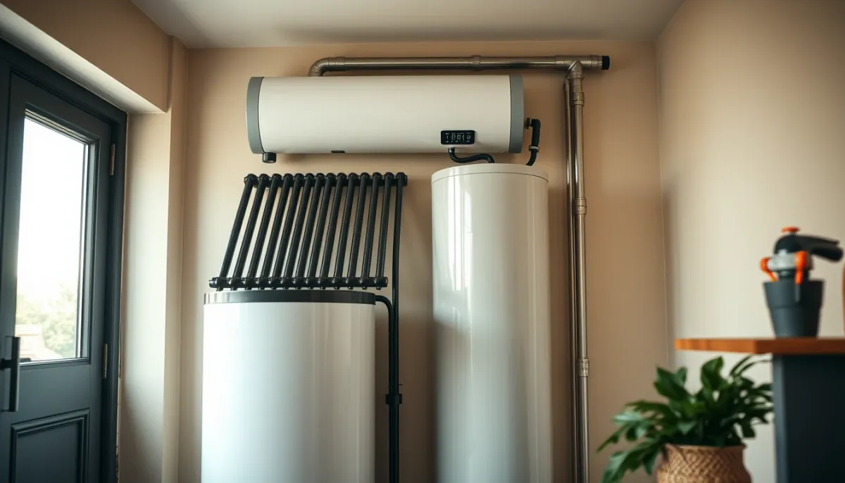 Chauffe-eau solaire thermique installé dans une buanderie moderne